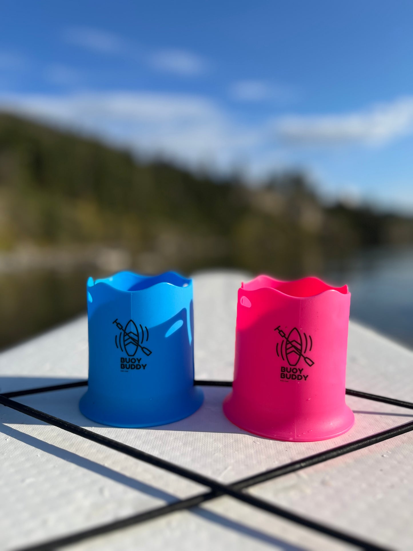 Buoy Buddy 1.0 – Paddleboard & Kayak Cup Holder (Plastic, 5lb Capacity, Deck String Attachment)